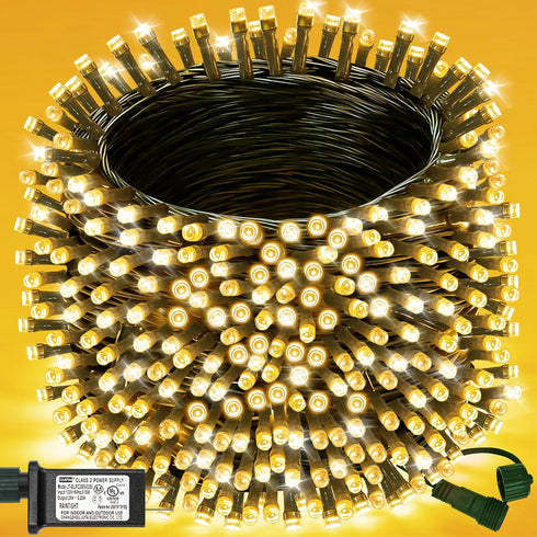 Decute 300LED Christmas String Lights Outdoor Waterproof 105FT UL Certified with End-to-End