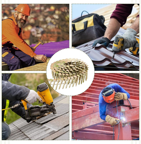600 Count Sadnyy Coil Roofing Nails 3/4-1-1/4 in, Stainless Steel Siding Nails with Smooth Ring Shank (1-1/4 -inch x