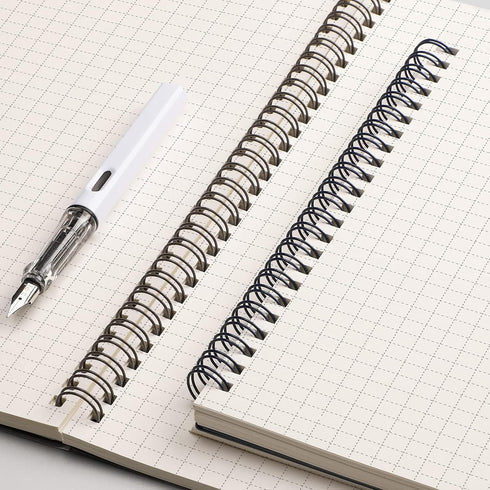 EMSHOI Graph Paper Spiral Notebook: 7.48" x 10.15", 2 Pack, 320 Pages, B5 Graph Paper, Plastic Hardcover