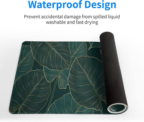 Tropical Palm Tree Extended Mouse Pad 27.6x11.8 Inch, Waterproof Gaming Mouse Pad with Non-Slip Base for Office