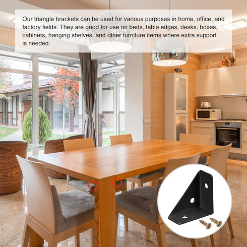 20Pcs 38mm 38mm, uxcell Angle Corner Brackets x Cold Rolled Steel Braces Joining Support with Screws for Desk Bed Edge