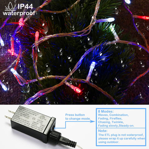 YAOZHOU 4th of July Decorations Patriotic Lights-Red White and Blue String Lights Indoor, 200LED 66FT Outdoor, 8 Modes for Christmas, Independence Day, Bedroom, Garden, Patio, Yard by YAOZHOU