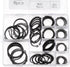 uxcell E-Clip Circlip Set - 88Pcs 11-Size External Retaining Shaft Snap Ring Washer Carbon Steel Assortment, Black