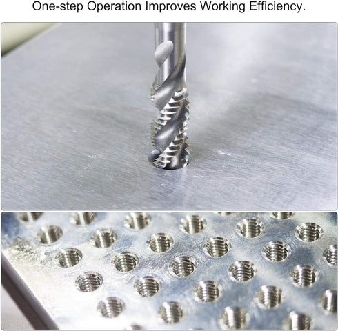uxcell Combination Drill and Tap Bit Set M3 M4 M5 M6 M8 M10 with 1/4" Hex Shank, High Speed Steel Countersink Tapping