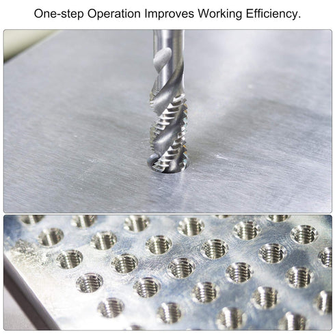 uxcell Combination Drill and Tap Bit Set M3 M4 M5 M6 M8 M10 with 1/4" Hex Shank, 6pcs High-speed Steel Tools