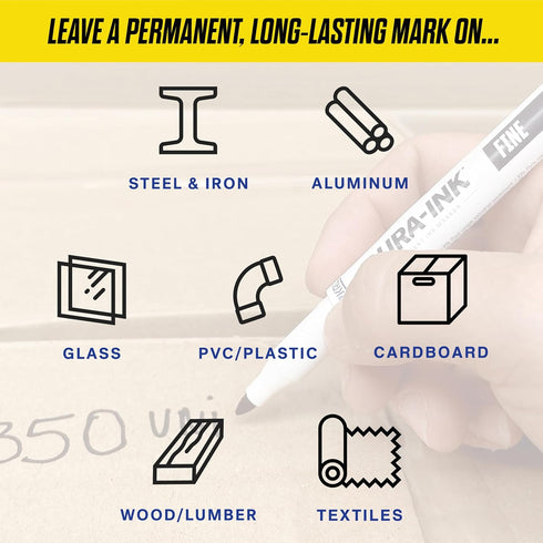 Markal Dura-Ink 15 Fine-Line Permanent Ink Marker, Black, 12-Pack