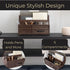 BLU MONACO Brown Wood Mail Organizer with Drawer and Pen Holder, Desk Sorter for Bills and Kitchen Storage