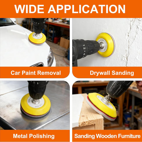 36 3 Inch Discs,180 3000 1/4 Pcs Hook & Loop Sanding Sponge to Grits Wet Dry Sanding Attachment with Round and Hex