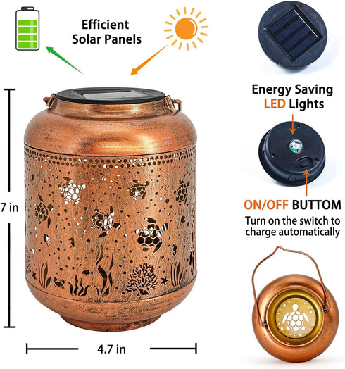 Mothers Day Gifts for Mom Sea Turtle Solar Lanterns Outdoor Waterproof,Hanging Solar Lights Sea Turtle Gifts for Women