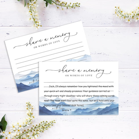 50 -A05 Share A Memory Card for Celebration Of Life - Pcs Memorial Cards, Memory Box for Graduation Wedding, Funeral
