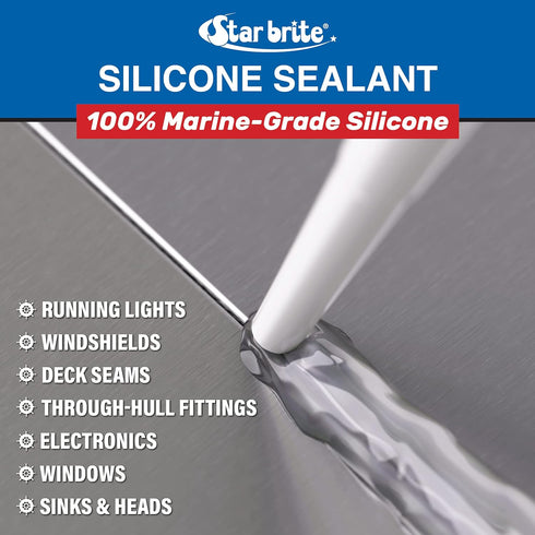 STAR BRITE Silicone Sealant Clear, 10.3 OZ (082122)