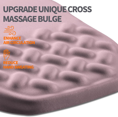 Ergonomic Slope Mouse Pad with Wrist Support, Carpal Tunnel Pain Relief with Massage Bulge, Memory Foam