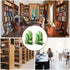 VstaDank Cute Banana Leaves Book Ends for Shelves Decorative Wooden Bookends Non-Skid Metal Book Stopper Large Book