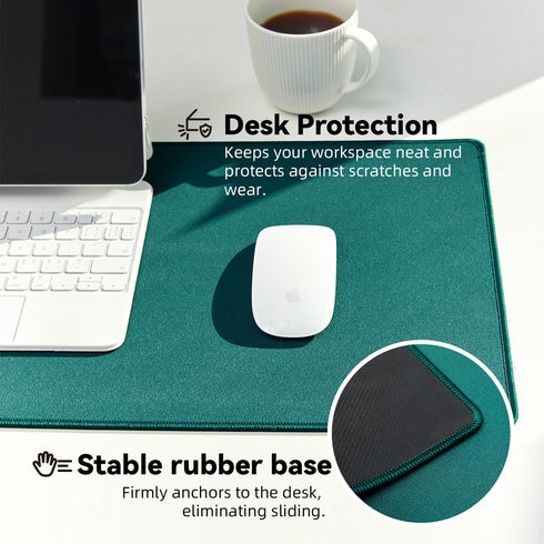 Large Waterproof Gaming Mouse Pad with Durable Stitched Edges, Non-Slip Rubber Base, 15.74"x35.43", Green