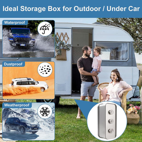 Upgraded Metal Magnetic Key Holder for Car, Waterproof Magnetic Key Box, Hide a Key Outside, Silver