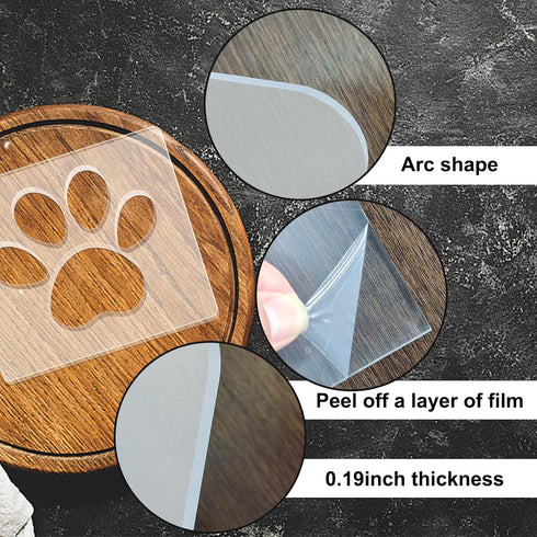 6.69x5.9 Inch Dog Paw Print Template, Router Templates for Woodworking, Acrylic Router Inlay Templates, Clear Router