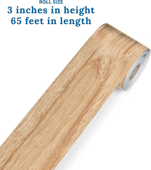 Carson Dellosa Grow Together 65ft Light Wood Trim Bulletin Board Borders, Brown Straight Border Trim for Classroom and