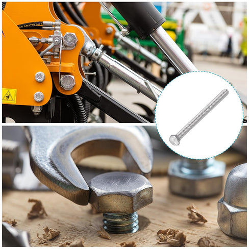 Hex Bolts 5Pcs (3/8-16x5-1/2"), 316 Stainless Steel Fully Threaded Hex Head Screws for Furniture Repair, Silver
