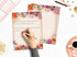 8.5 11 Inches, 50 Set Flower Paper Stationery, Vintage Floral Letterhead Paper x Sheets, Elegant Writing Paper, Pretty