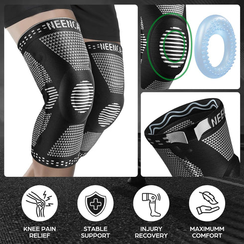 NEENCA Professional Knee Brace for Pain Relief, Medical Knee Support with Patella Pad & Side Stabilizers, Compression