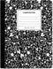 Universal Quad Rule Composition Book - Quadrille Rule (4 sq/in), Black Marble Cover, 100 Sheets
