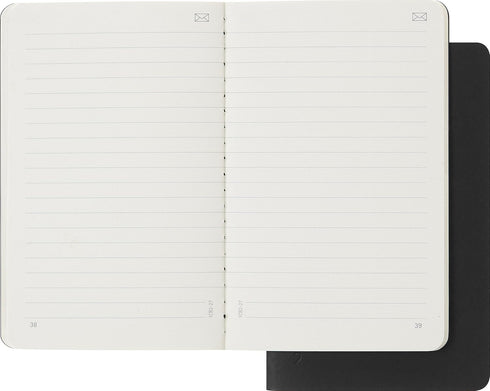 Moleskine Cahier Soft Cover Smart Notebook - Ruled/Lined, Pocket (3.5" x 5.5"), Black, Compatible w Smart Pen, 56 Pages