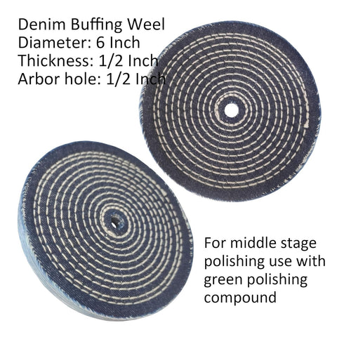 6PC 6 Inch Stainless Steel Polishing Buffing Wheel Kit for Bench Grinder, Includes 1/2 Inch Arbor Hole Wheels