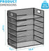 Marbrasse 6 Tier Paper Organizer, Mesh Desk File Holder with Handle for Letter/A4 Office Files, Black