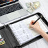 Smarpau Business Checkbook Binder, 7 Ring PU Leather, Holds 600 Checks, Black