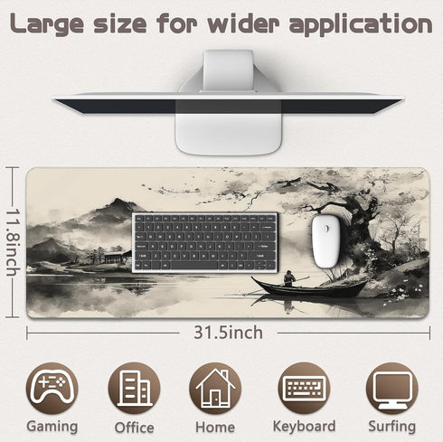 Yuhijoy (31.5"11.8") Gaming Mouse Pad - Japanese Painting Large Mouse Pads for Desk - Desk Mat for Keyboard and Mouse