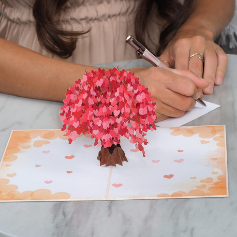 Paper Love 3D Heart Tree Pop-Up Cards for Birthday, Anniversary, All Occasion - 5" x 7" Cover