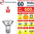 Explux Commercial-grade LED PAR20 Flood Light Bulbs, 60W Equivalent 600 Lumens, Dimmable, Full-glass Waterproof & Anti-Ageing, Soft White 2700K, 6-Pack by Explux Commercial Lighting