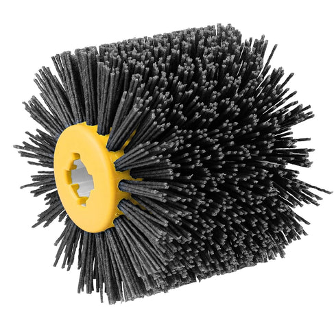 Abrasive Nylon Wire Drawing Wheel Drum Brushes, 120 Grit Polishing Brush for Wood Furniture Conditioning