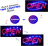 Neon Open Sign for Business, Horizontal LED Sign with Flashing Mode, Includes Business Hours