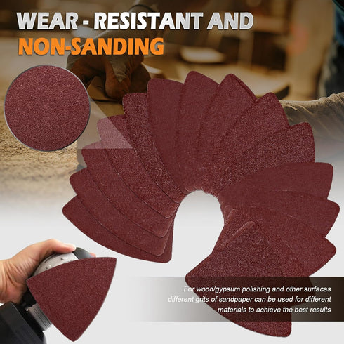 136Pcs Oscillating Tool Sanding Pad Kit, 6Pcs Triangle Sanding Pads and 130Pcs Multitool Sandpaper