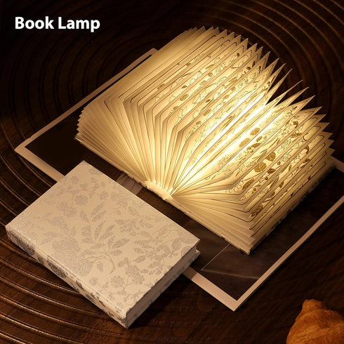 Light,3-Color 1200mAh Floral Print Book Book Lamp Book Lovers Gifts | Portable Foldable Paper Desk Lamp | Night Reading