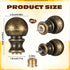Tweruna 2 PCS Brass Lamp Finials Screw On, Antique Brass Lamp Toppers Screw On, Metal Lamp Knob Replacement Screw on