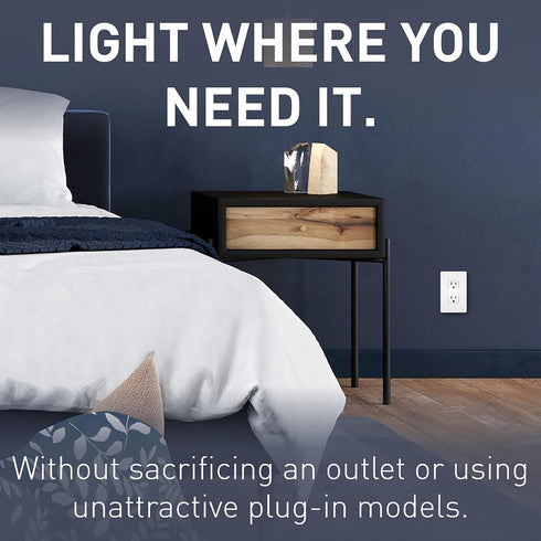 Legrand radiant NTL885TRWCC6 15 Amp Adjustable LED Night Light Outlet, Tamper Resistant Decorator Receptacle