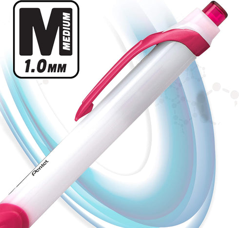 Pentel GlideWrite Ballpoint Pen with TechniFLO Ink, 1.0mm Medium Line, Assorted 14-Pk (BX910BP14M)