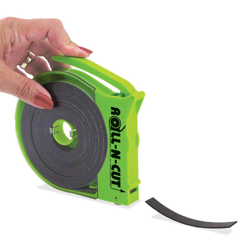 Master Magnetics Roll-N-Cut Dispenser with Flexible Magnet Tape Roll, 1/16" Thick, 1/2" Wide, 15' Length
