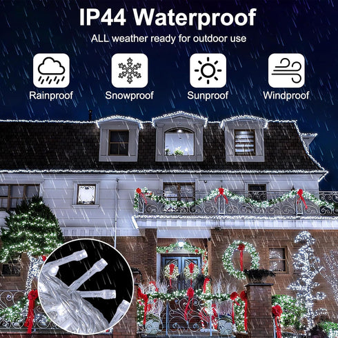 SFNDOU 2 Pack 8 66ft 200 Battery Operated String Lights Outdoor Indoor, Modes with Remote Timer Waterproof LED Twinkle