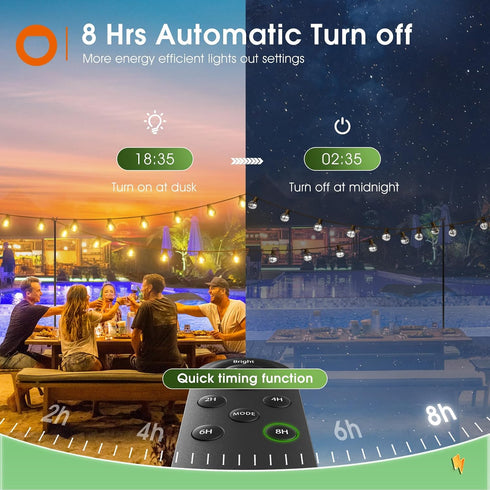 56FT(50+6) 27 G40 Bulbs, Dimmable addlon Solar String Lights Outdoor with Remote, Shatterproof Solar Powered & USB