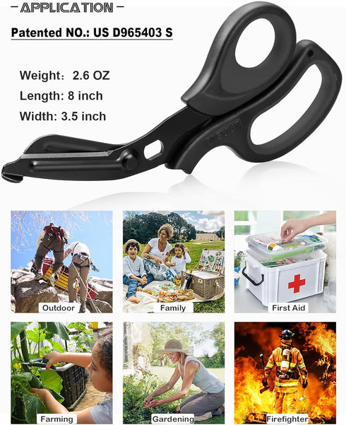 MEUUT 2 Pack Medical Scissors, Trauma Shears for Nurses, Non-Stick Blades, Surgical Grade EMT Scissors