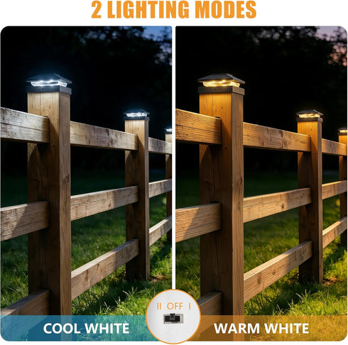 4-Pack, 4x4 16 2 Brightown Solar Post Cap Lights Outdoor Waterproof Fence Post Solar Lights for Wood/Vinyl Posts, LED
