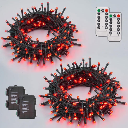 YEGUO Valentines Day String Lights Battery Operated, 2 Pack Each 33ft 100