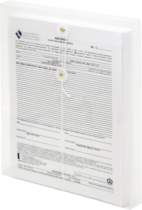 Lion String-A-Long Clear Poly Envelopes, Letter Size, Top Load, 6 EA/Pack
