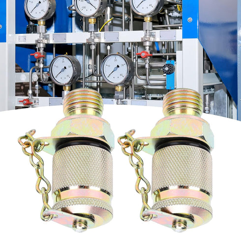 2Pcs Hydraulic Pressure Test Coupling Kit, High Pressure Hose Fitting for Hydraulic System Pressure Detection