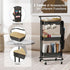 DTK 3 Tier Metal Utility Rolling Cart with Table Top, Side Bags, Tray Storage Organizer on Wheels for Kitchen, Office