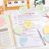 Sticky Notes 2.75 in x 2.75 in 600 Sheets Heart Shaped Memo - Self Stick Cute Mixed Colors for Office/Home