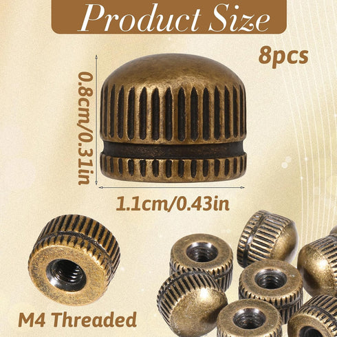 Zelphvt M4 8 Lights0.43 0.31in Screw Caps for Light Fixture Pcs Threaded Cap Nuts Ceiling Light Screw Cap Cover Lamp